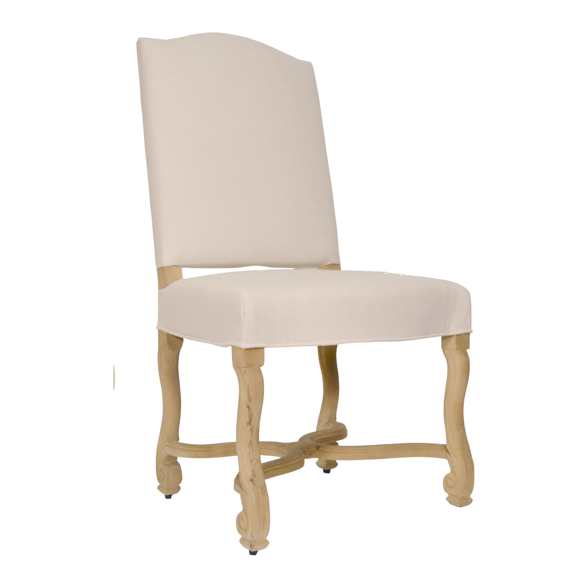 Fabiola Dining Chair Carved Oak/Linen