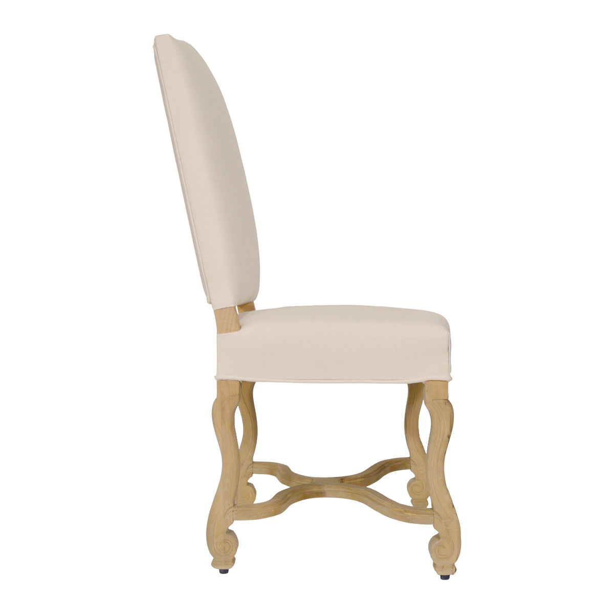 Fabiola Dining Chair Carved Oak/Linen