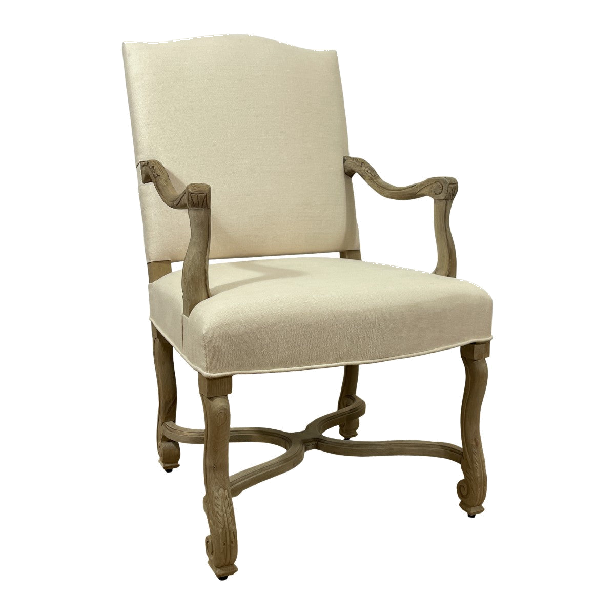 Dafny Arm Chair Distressed Oak/ Linen