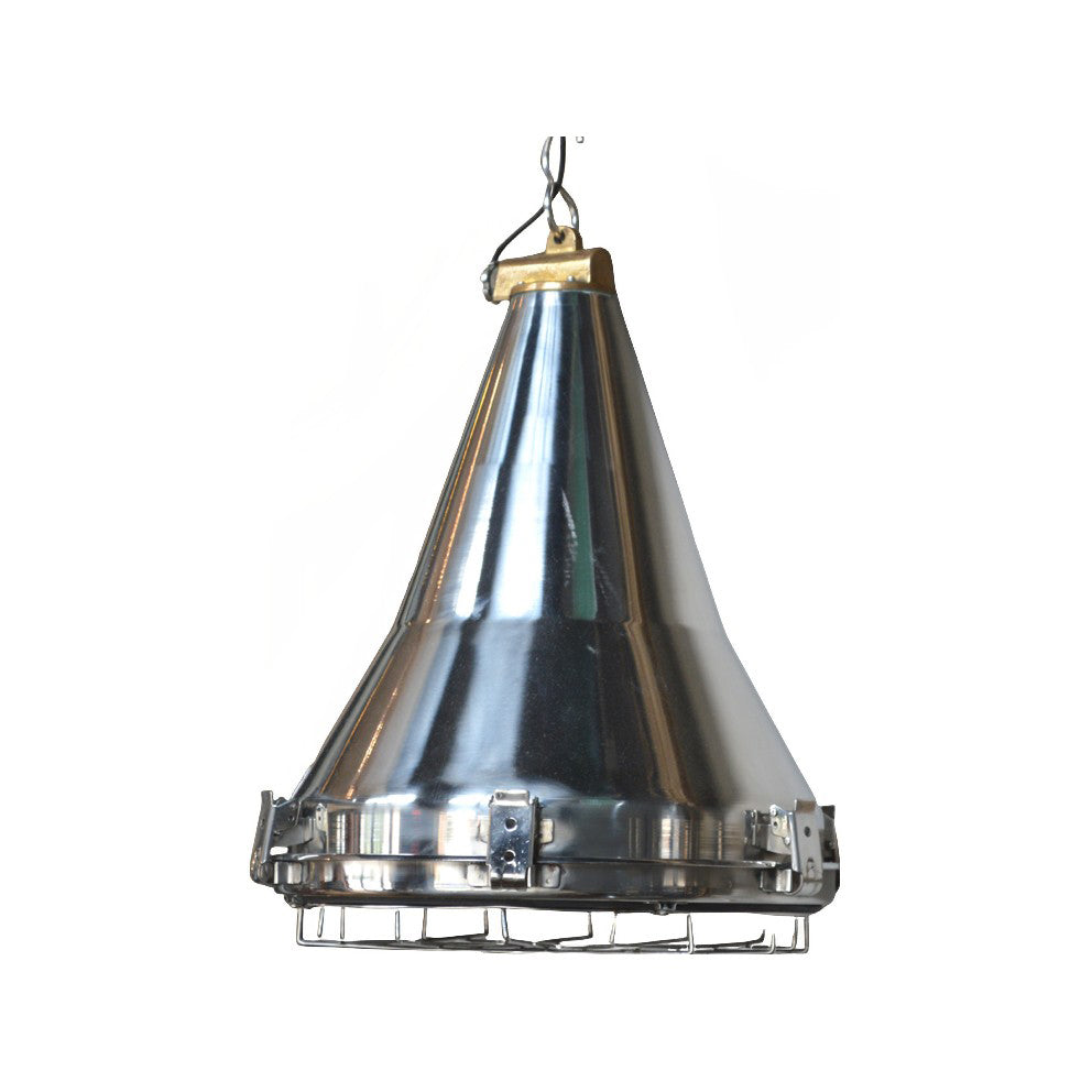 Small salvaged steel marine hanging light