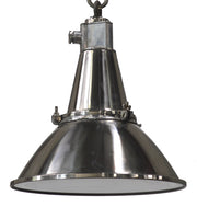 Small domed salvaged steel marine hanging light