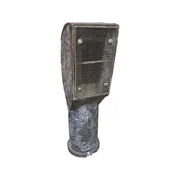 Weathered iron vent with an integrated grate panel