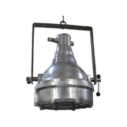 Salvaged heavy cast aluminum marine hanging light