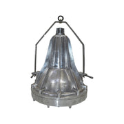Salvaged ribbed aluminum marine deck hanging light