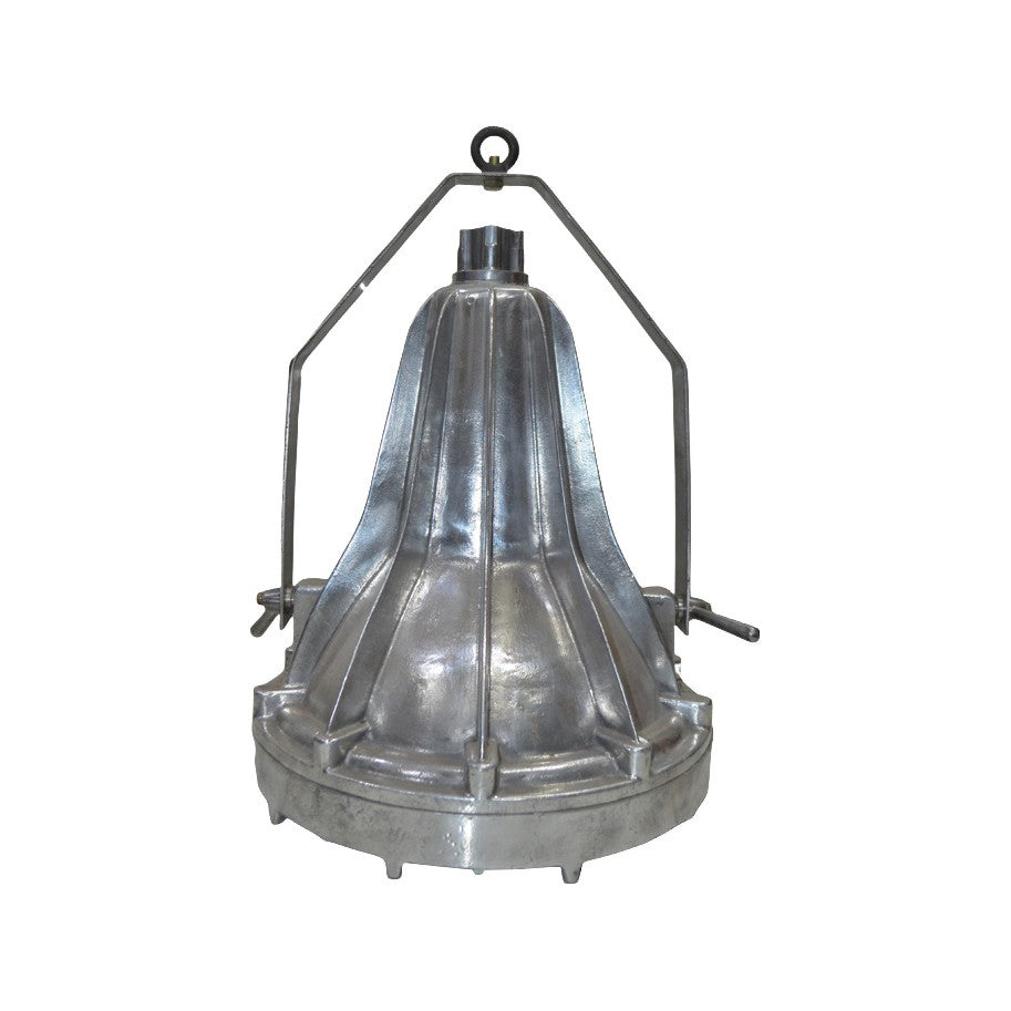 Salvaged ribbed aluminum marine deck hanging light