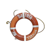 Vintage life rings with applied rope and faded painted markings