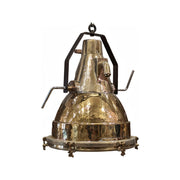 Large salvaged brass marine hanging light