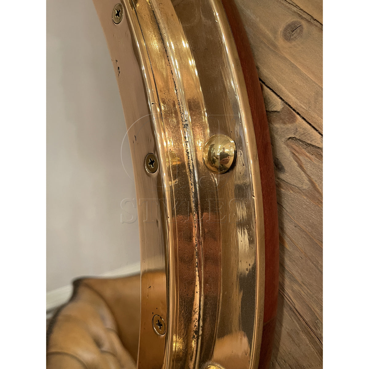 Brass Fixed Round Porthole Mirror
