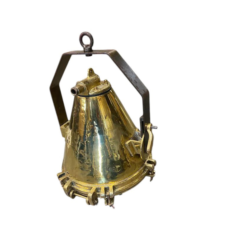 Salvaged brass marine hanging light