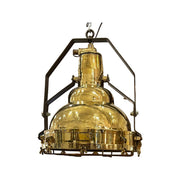 Large salvaged brass marine hanging pendant light