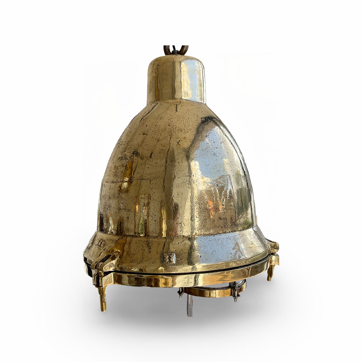 Salvaged cast brass marine hanging light