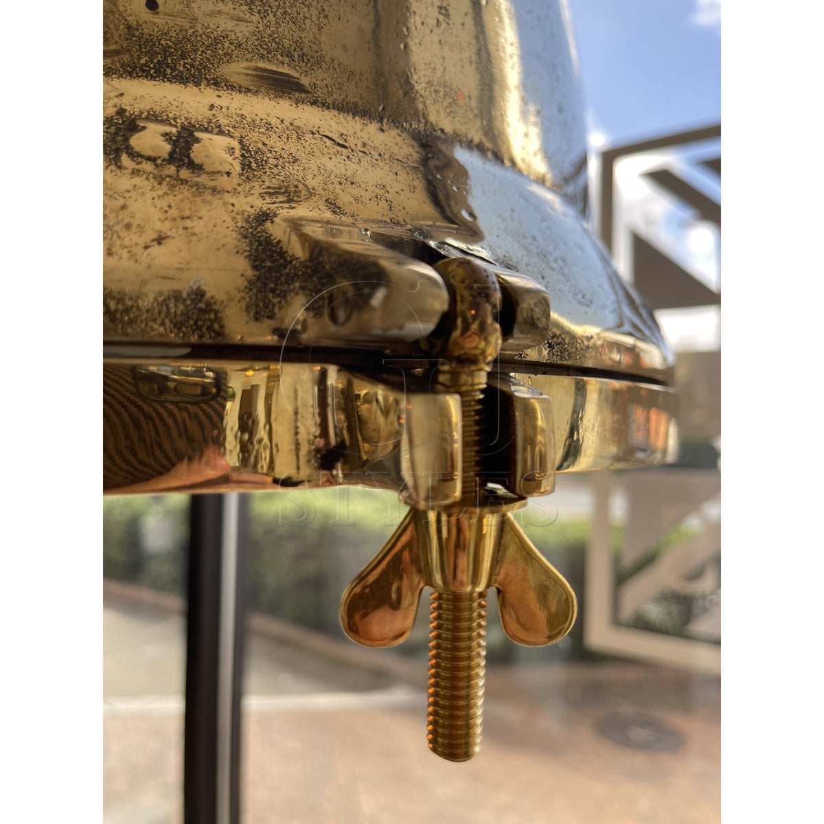 Salvaged cast brass marine hanging light