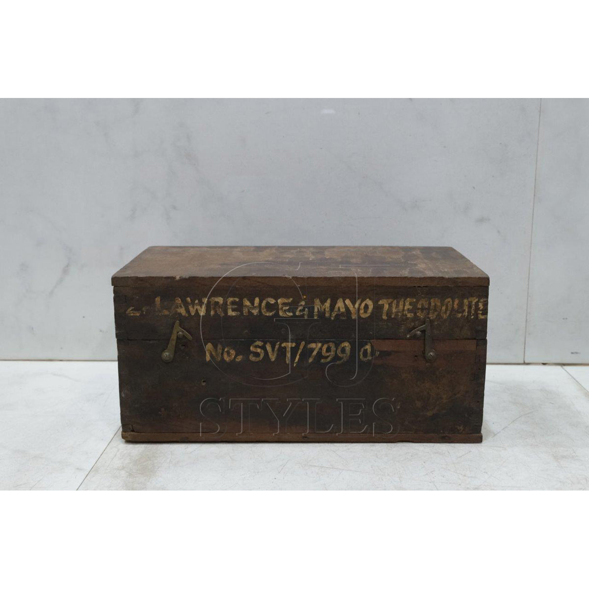 Salvaged aluminum and brass maritime instrument with patina