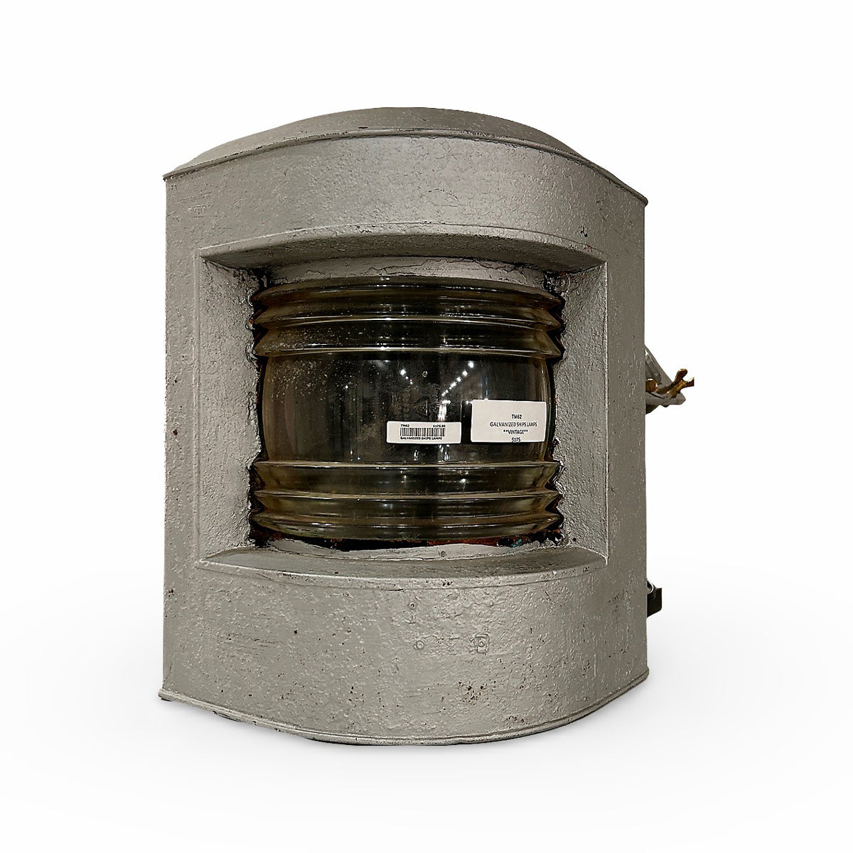 Salvaged galvanized marine ships lamp built for harsh conditions