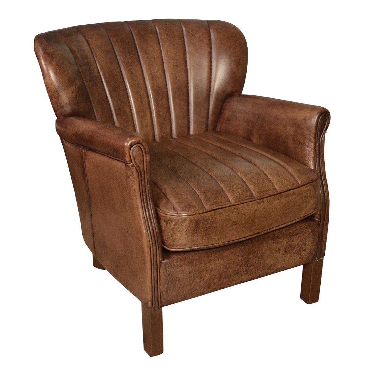 Dolores Armchair in Light Brown Buffalo Leather