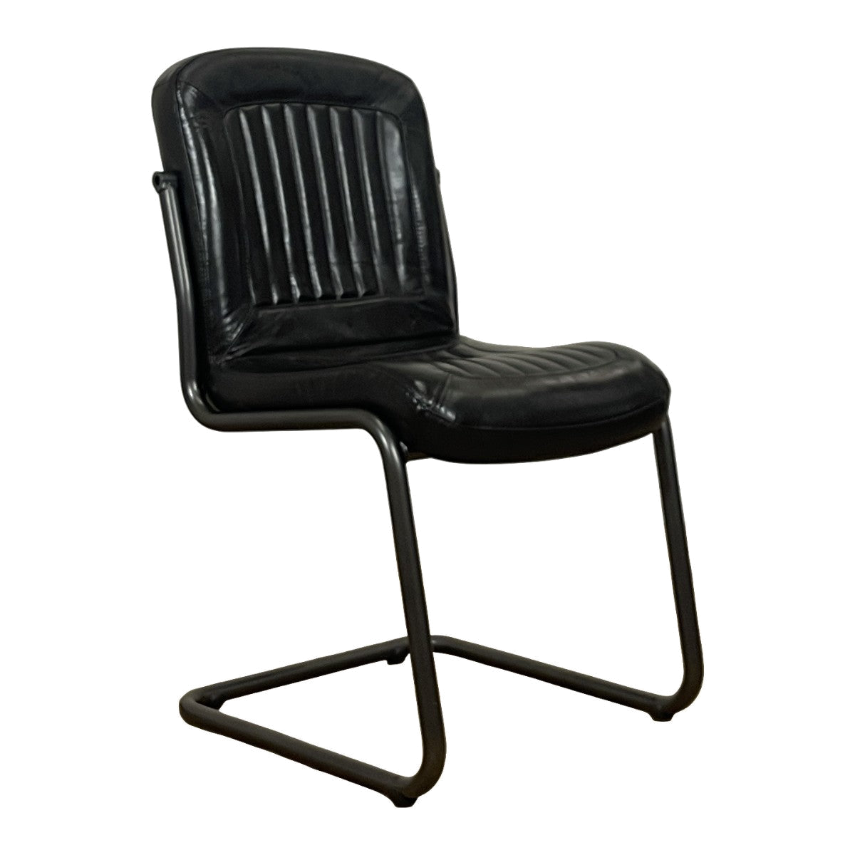 Tim Side Chair in Black Leather