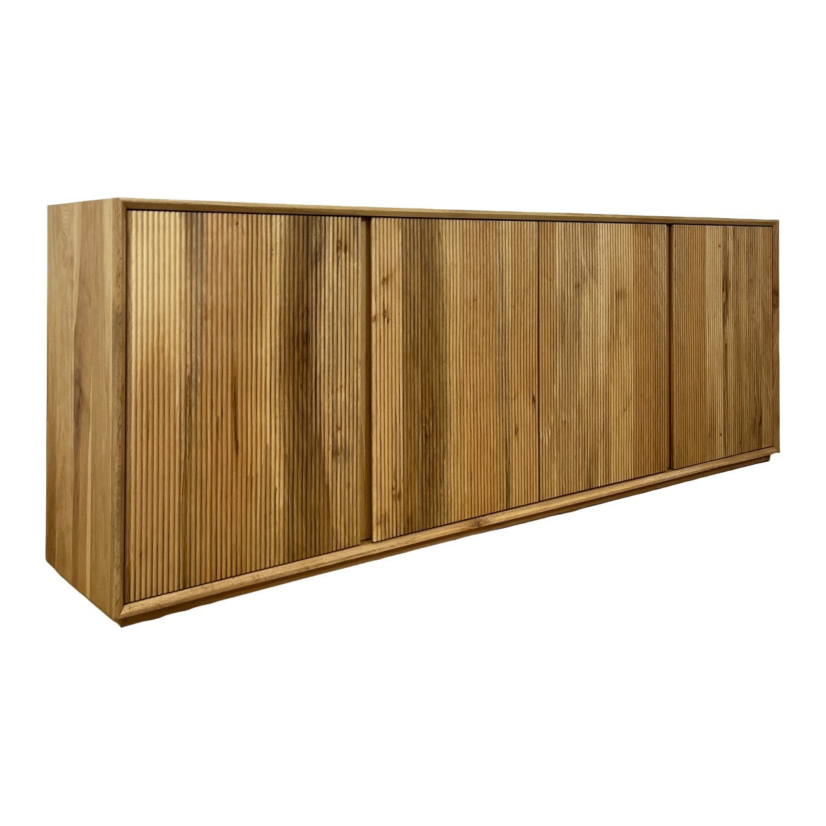 Dawson solid oak server with fluted door fronts in a natural oiled finish