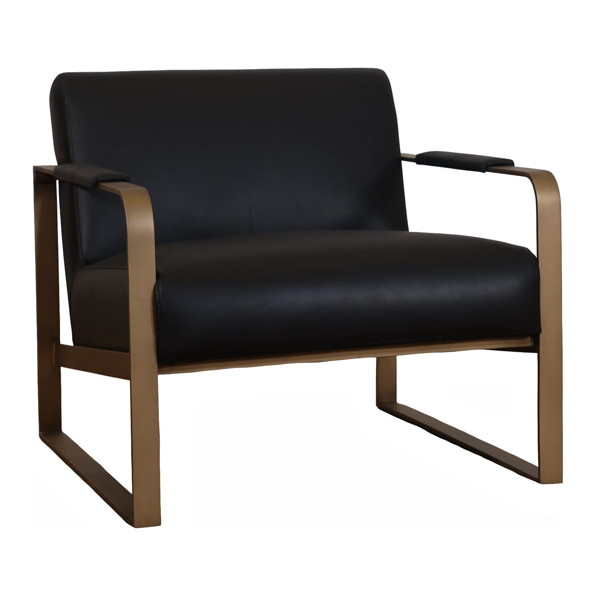 Ronson Club Chair in Matte Black Leather