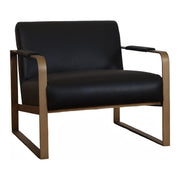 Ronson Club Chair in Matte Black Leather