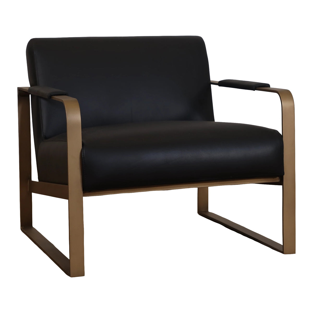 Ronson Club Chair Matte Black Leather