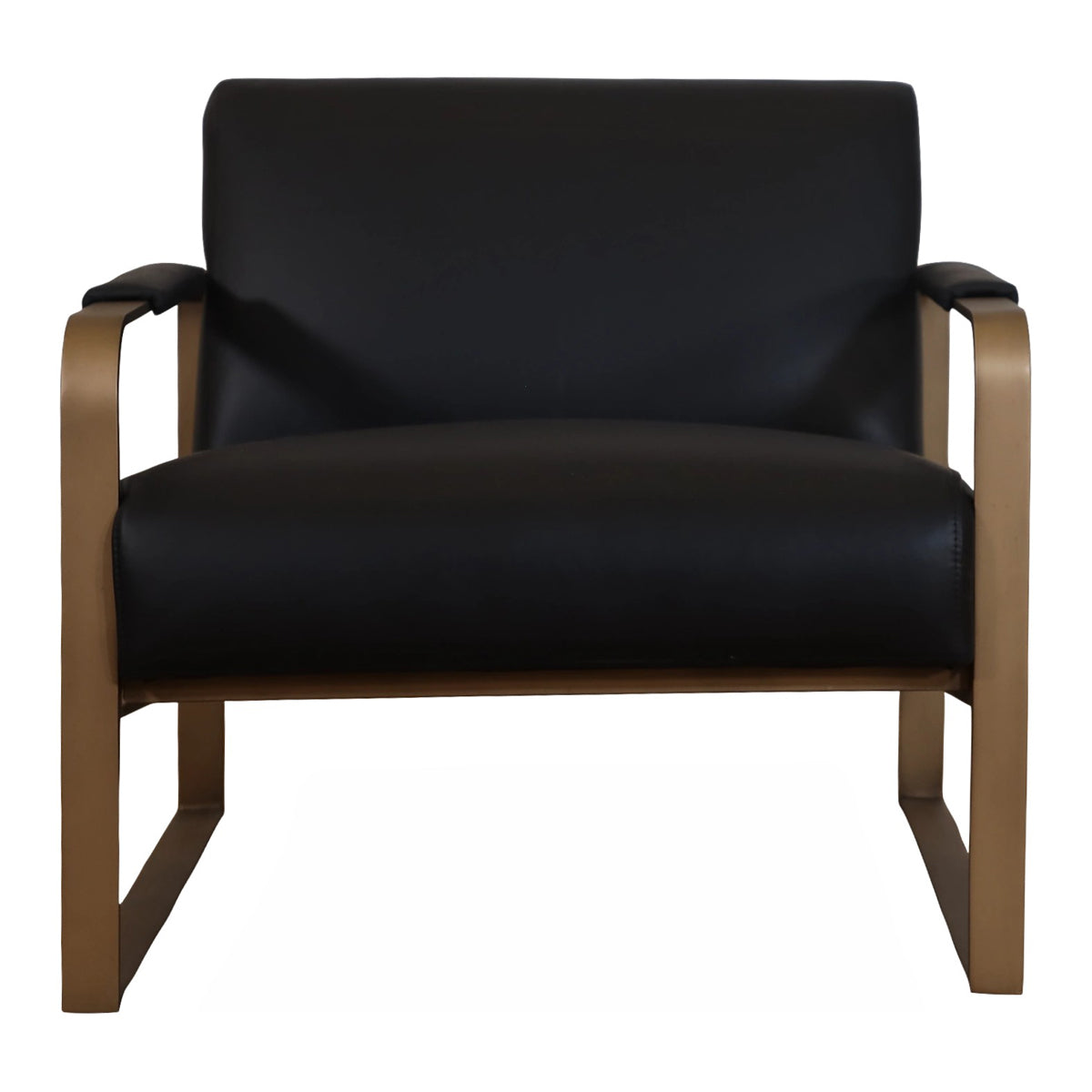 Ronson Club Chair in Matte Black Leather