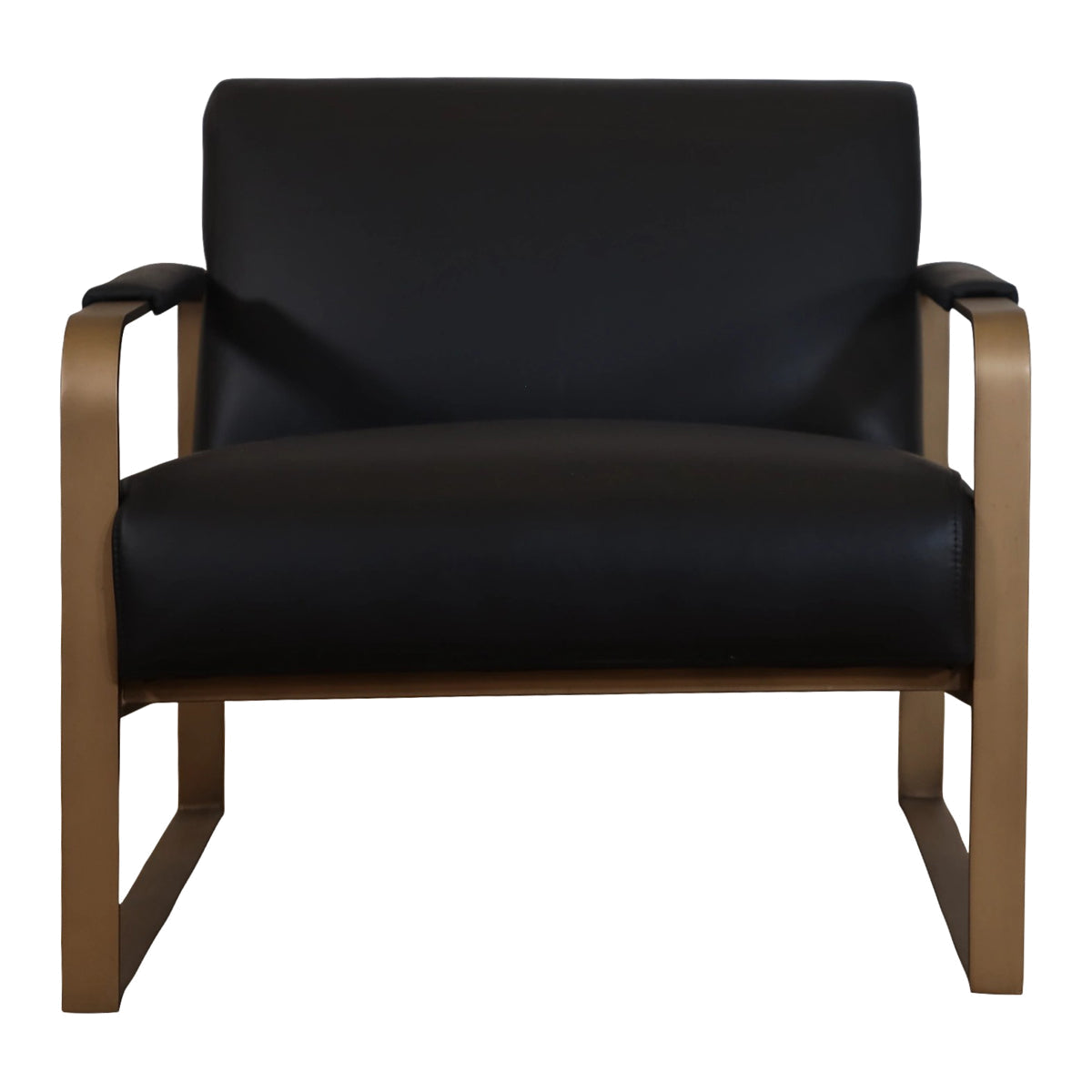 Ronson Club Chair Matte Black Leather
