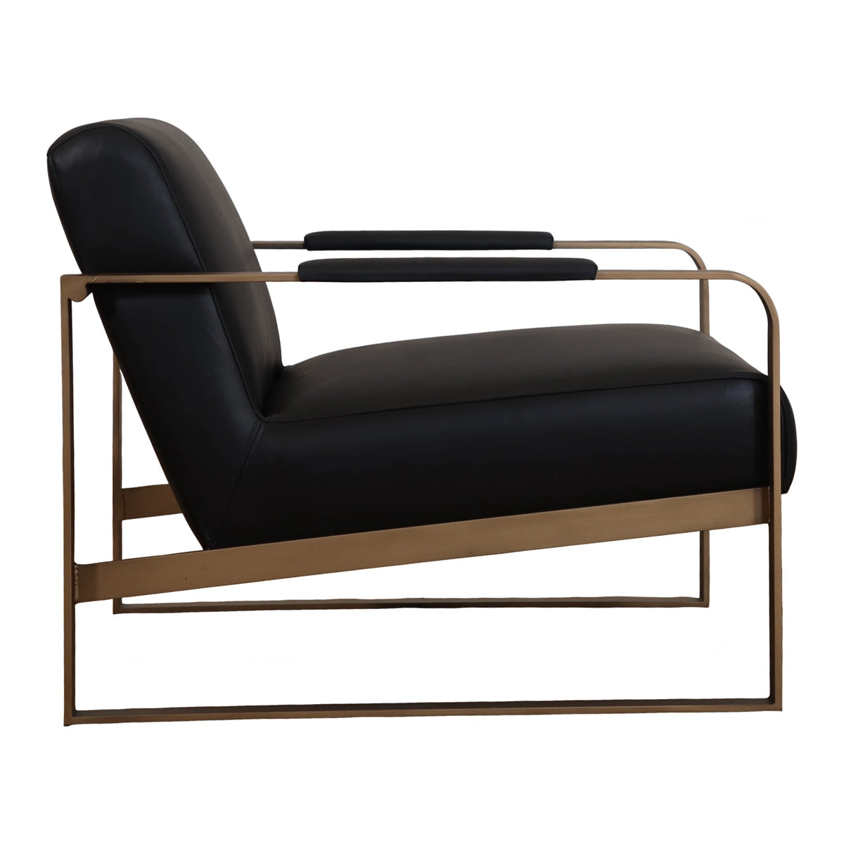 Ronson Club Chair in Matte Black Leather
