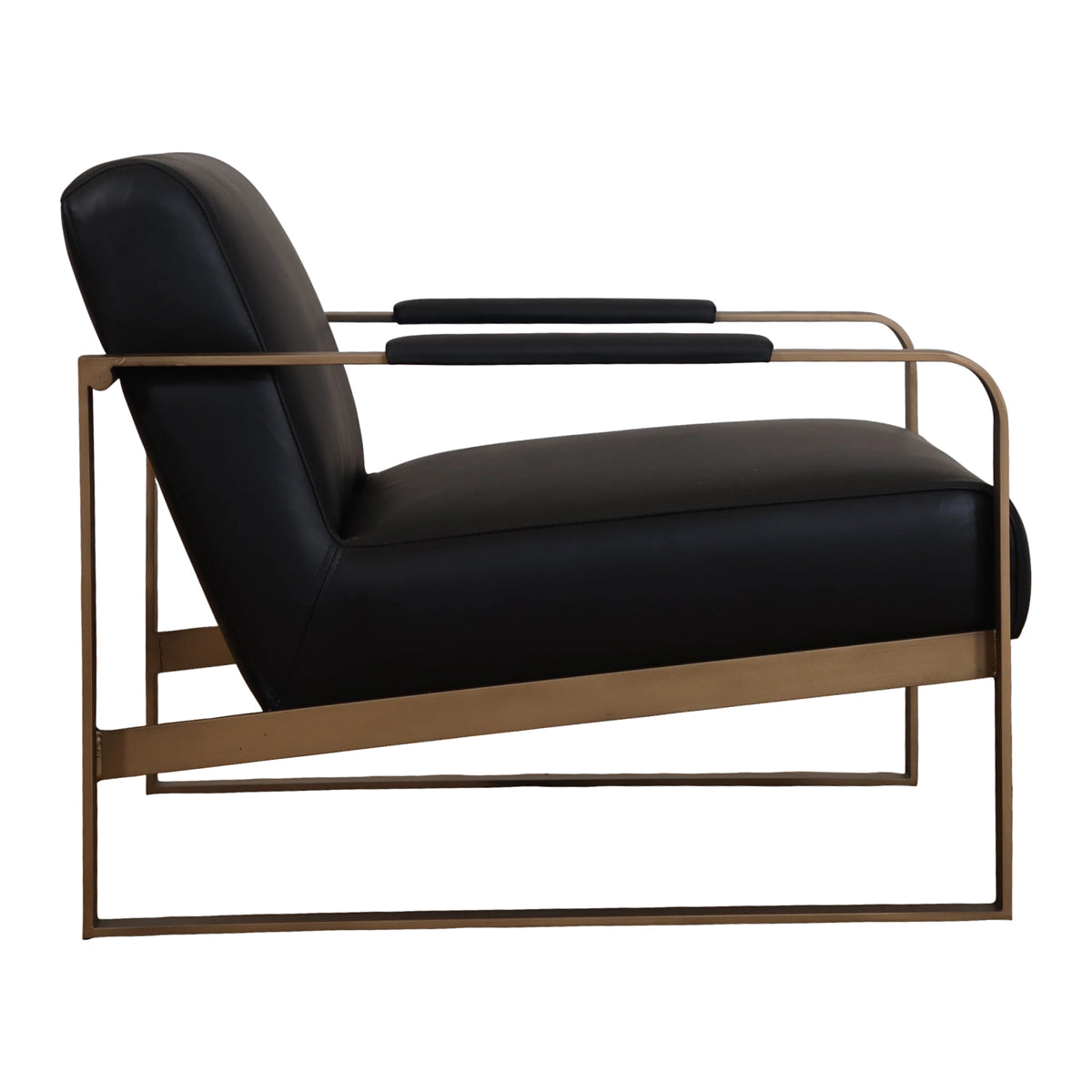 Ronson Club Chair Matte Black Leather