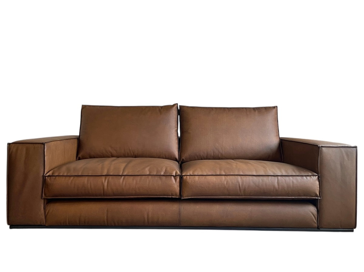Sienna Sofa, Small in Matte Brown Leather