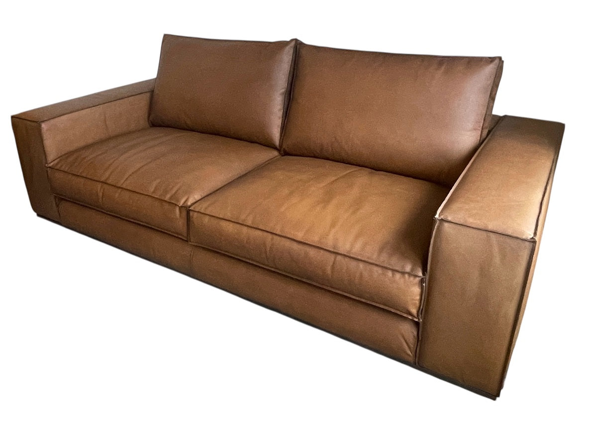 Sienna Sofa, Small in Matte Brown Leather