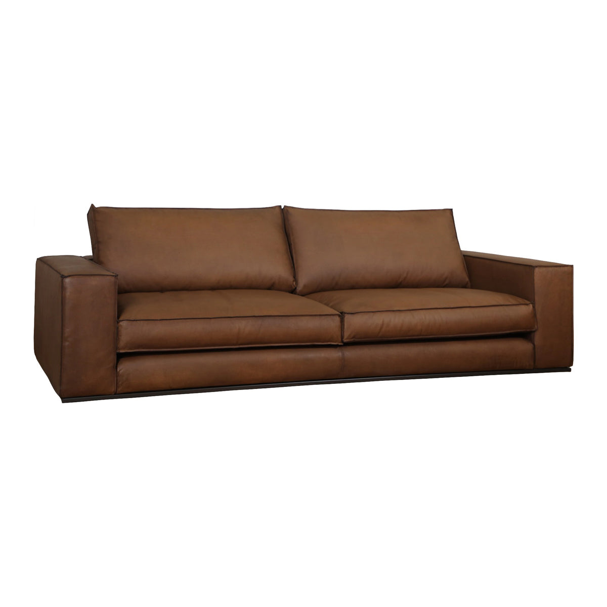 Sienna Large Sofa in Matte Brown Leather
