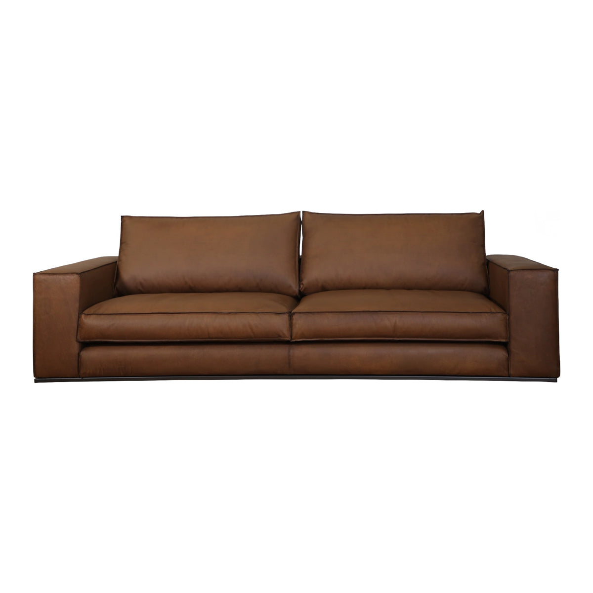 Sienna Large Sofa in Matte Brown Leather