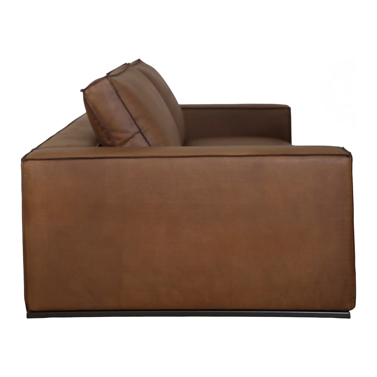Sienna Large Sofa in Matte Brown Leather
