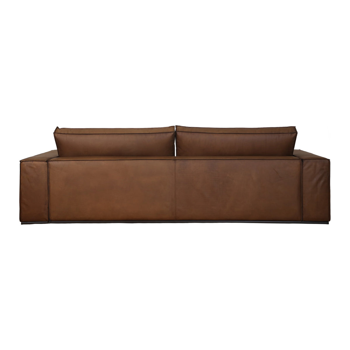 Sienna Large Sofa in Matte Brown Leather