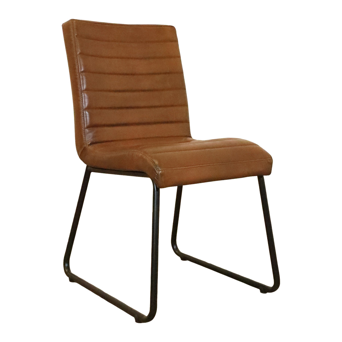 Sabina Side Chair in Light Brown Leather