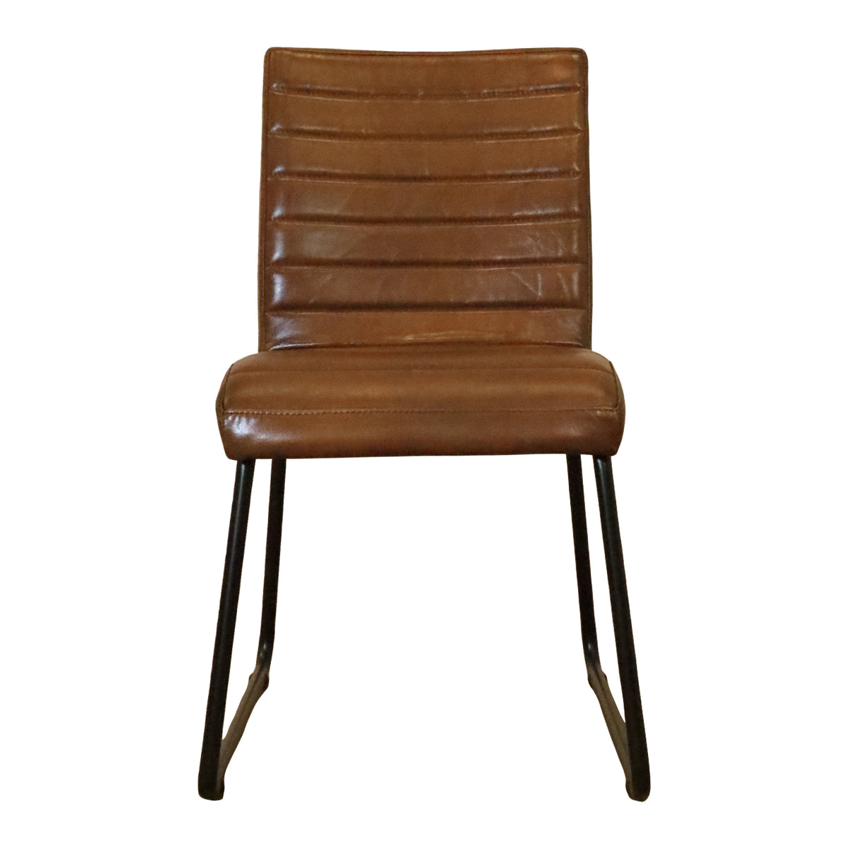 Sabina Side Chair in Light Brown Leather