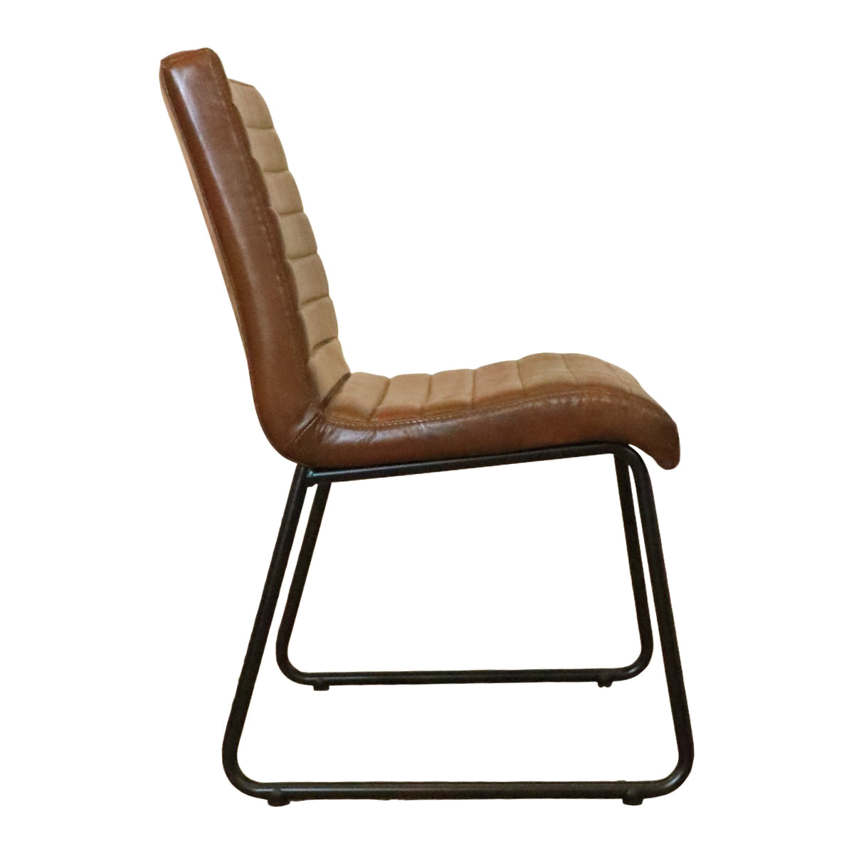 Sabina Side Chair in Light Brown Leather