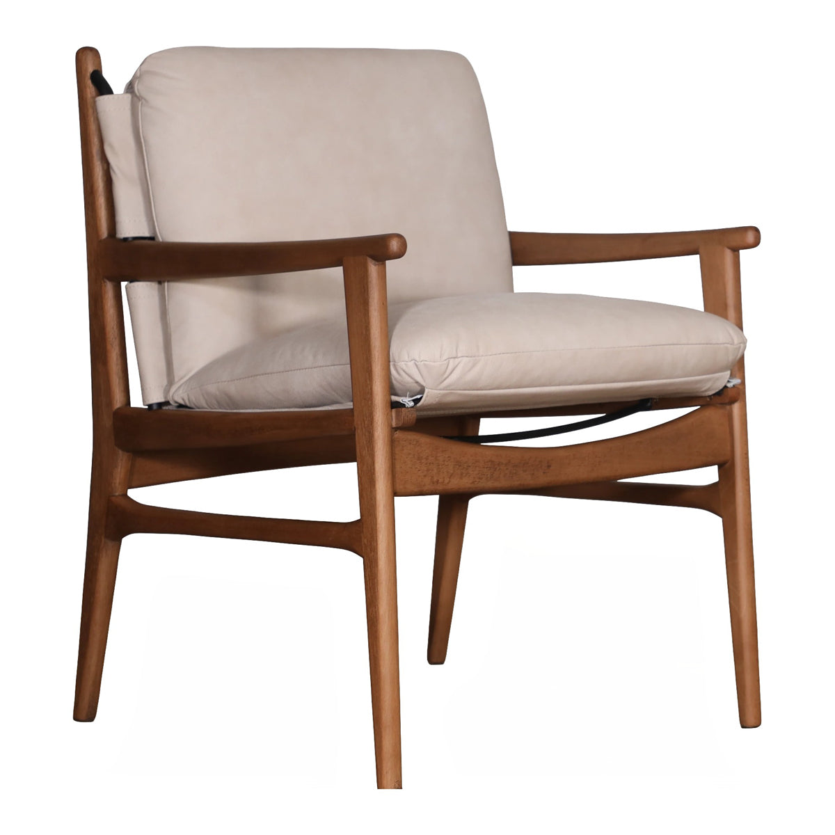 Dining arm chair with a birch frame and beige upholstery