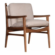 Dining arm chair with a birch frame and beige upholstery