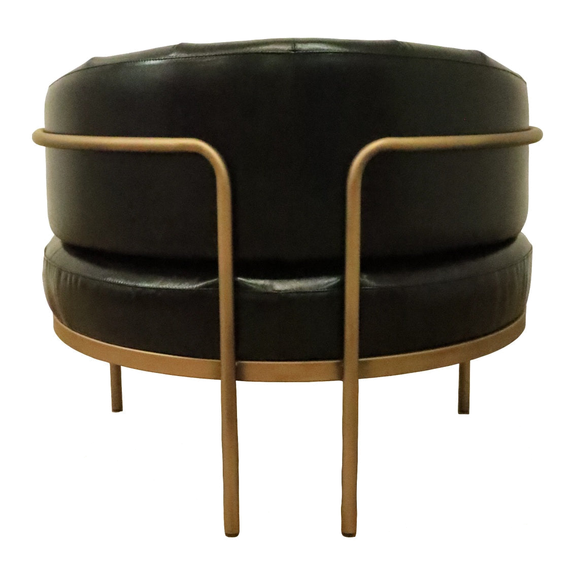 Amelie Club Chair Black Leather/ Gold