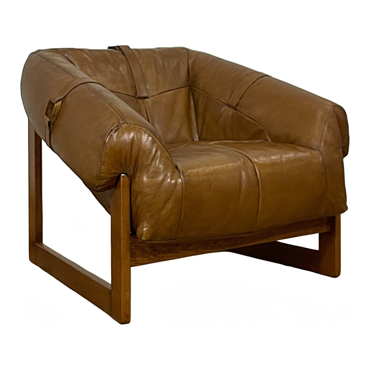 Bruce Armchair in Light Brown Leather