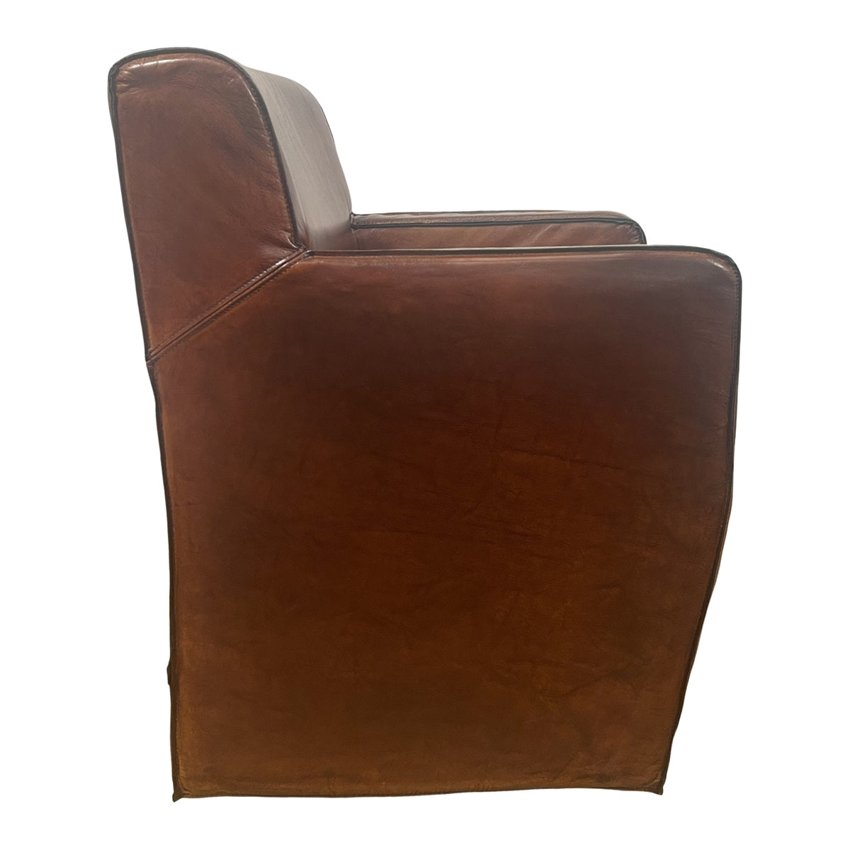 Bock Chair w/ Light Brown Leather Arms