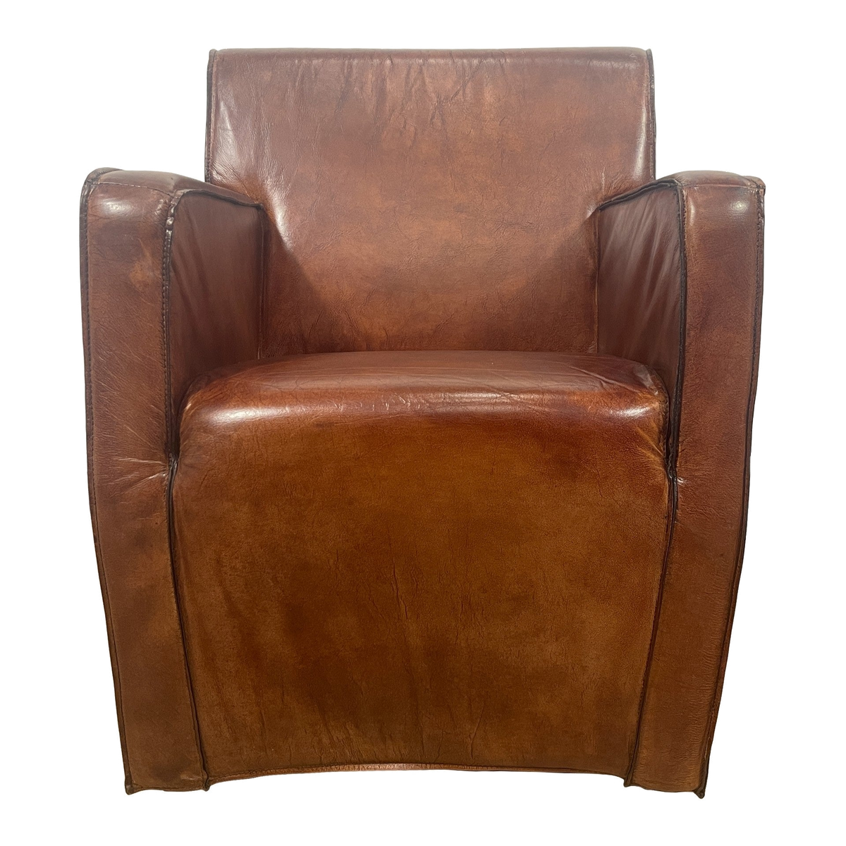 Bock Chair w/ Light Brown Leather Arms