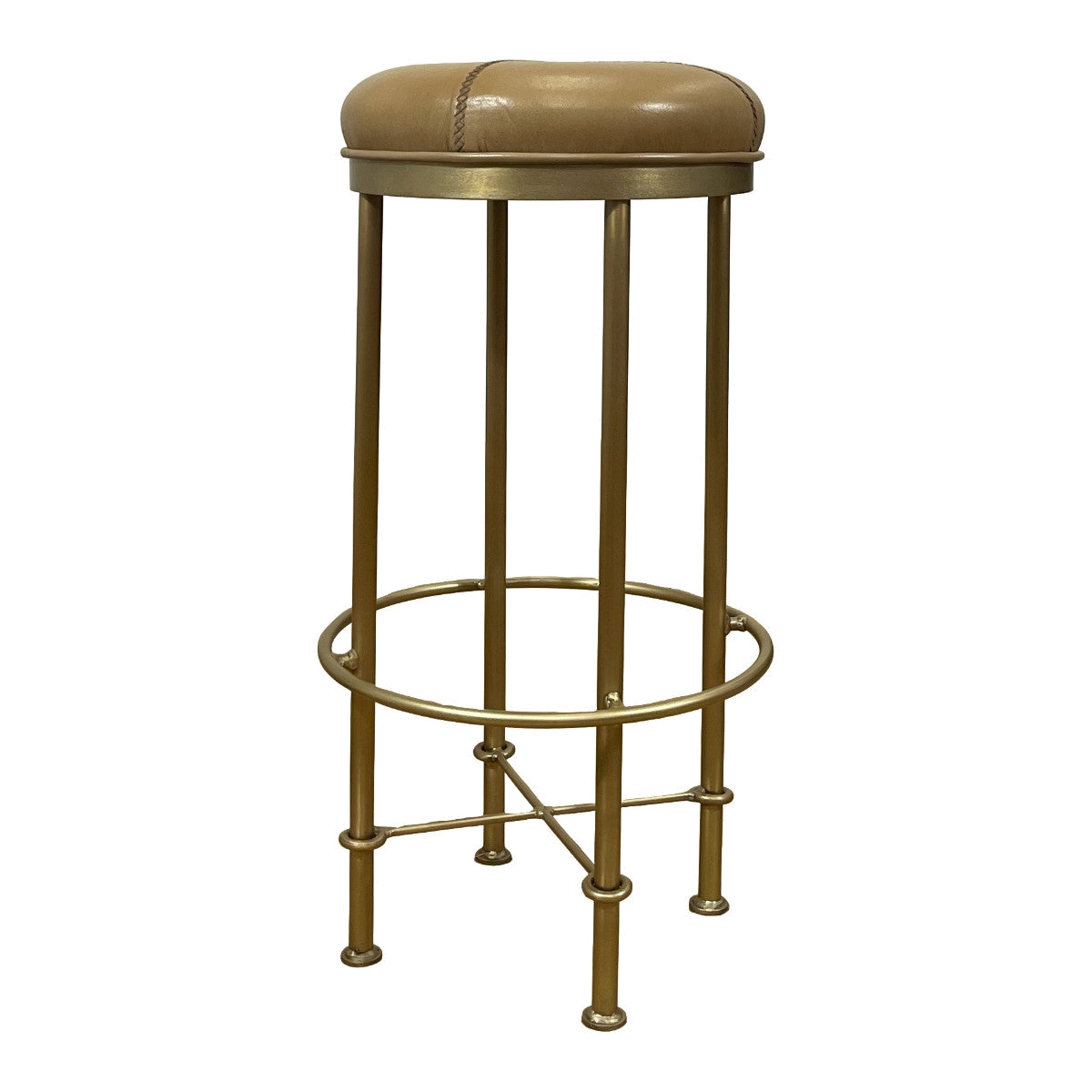 Evan Barstool in Old Gold/Camel Leather