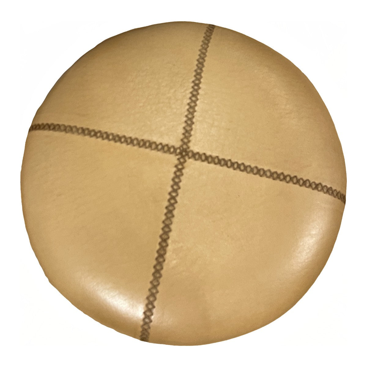 Barstool in camel leather with an old gold metal frame