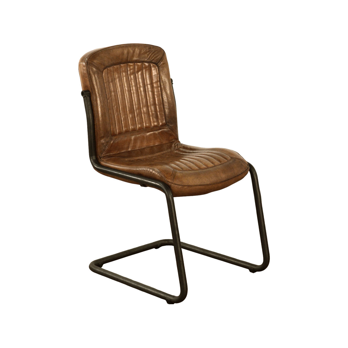 Tim Side Chair in Lt Brown Leather