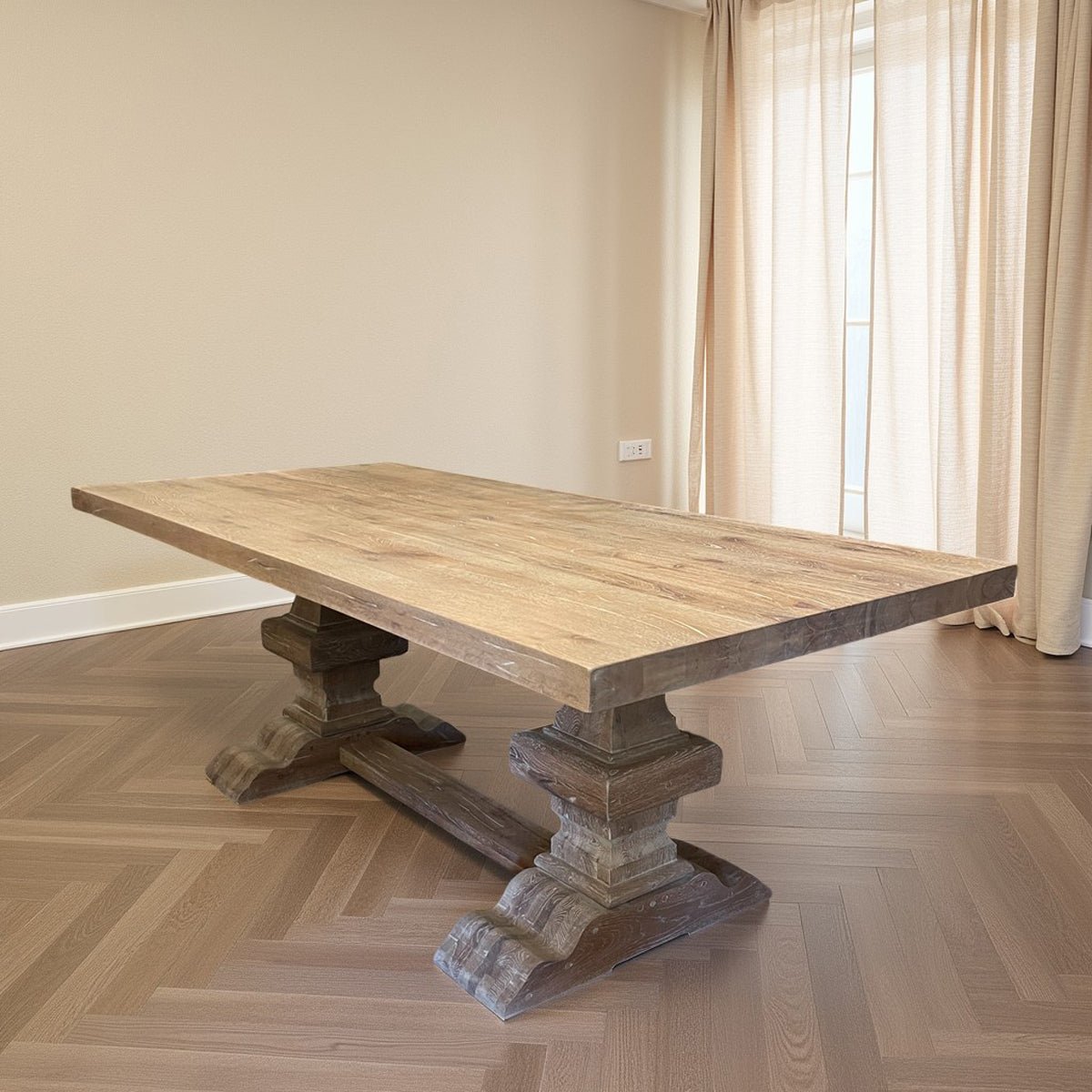 Paris Dining Table, Small in Rustic Oak