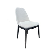 Compact side chair in natural upholstery on a birch frame