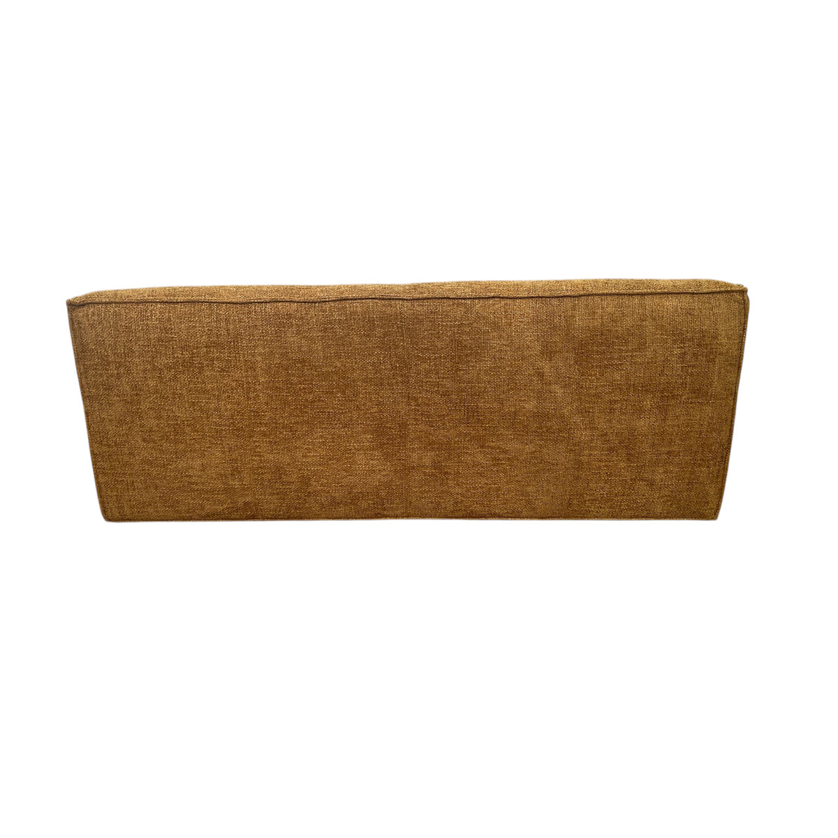Sussex two-seater sofa in textured Renegade Mustard fabric with curved corners