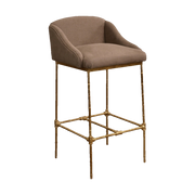 Agar Barstool with Taupe Linen Seat